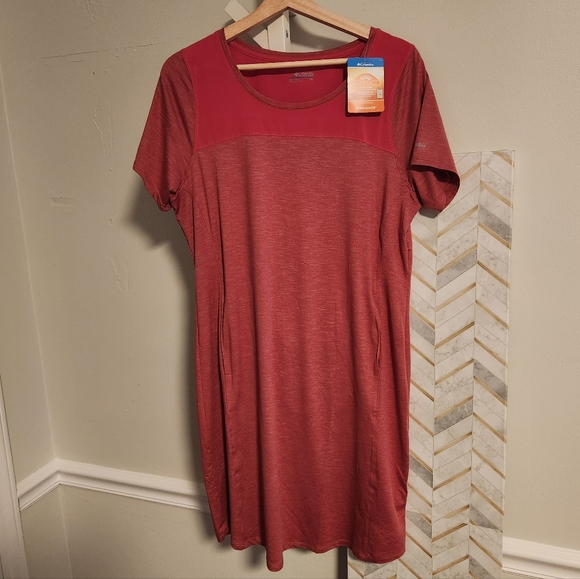 Columbia Dresses & Skirts - NWT Columbia Omni-Shade UPF 30‎ Dress Rouge Pink Athleisure Pockets Large